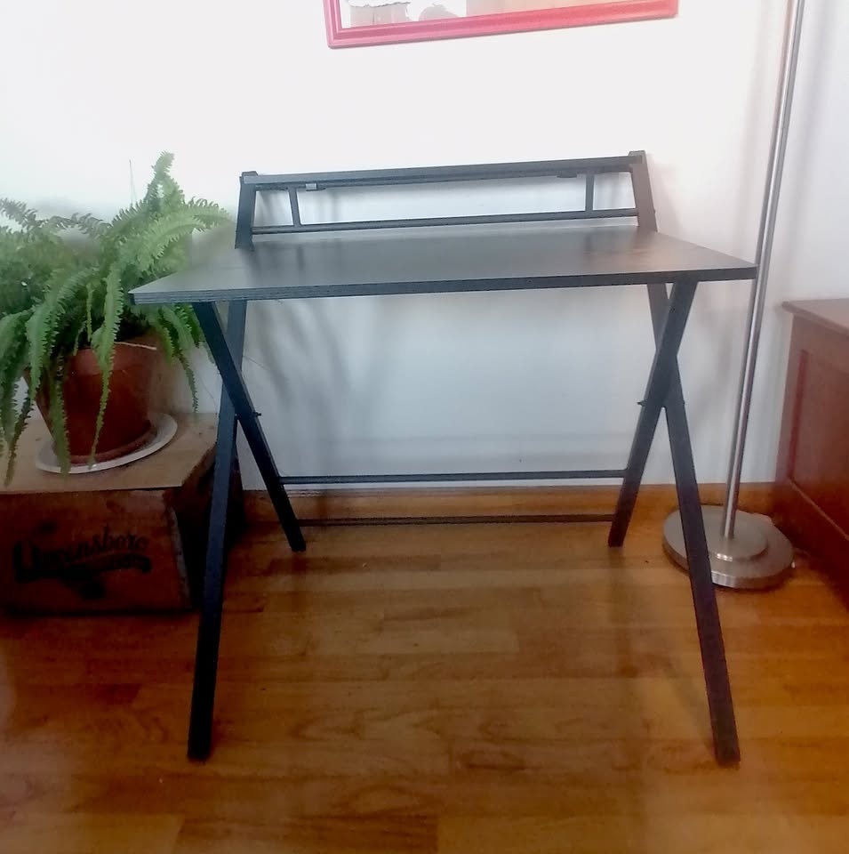 Black Wood-Finish Foldable Desk - photo 2