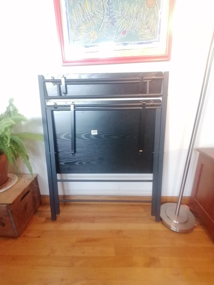 Black Wood-Finish Foldable Desk - photo 4