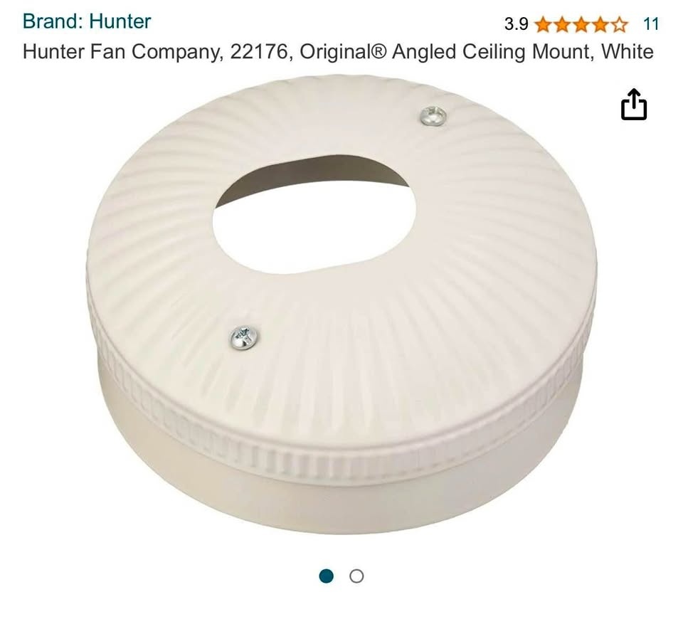 Hunter Fan Angled Ceiling Mount - White