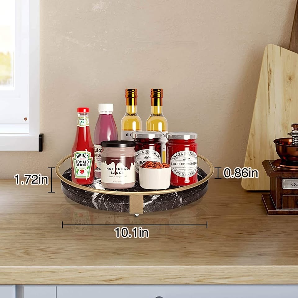 Black & Gold Lazy Susan Turntable Tray - photo 2