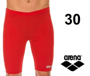MENS ARENA POLYESTER SOLID BOARD JAMMER SWIMSUIT - SIZE 30 - RED