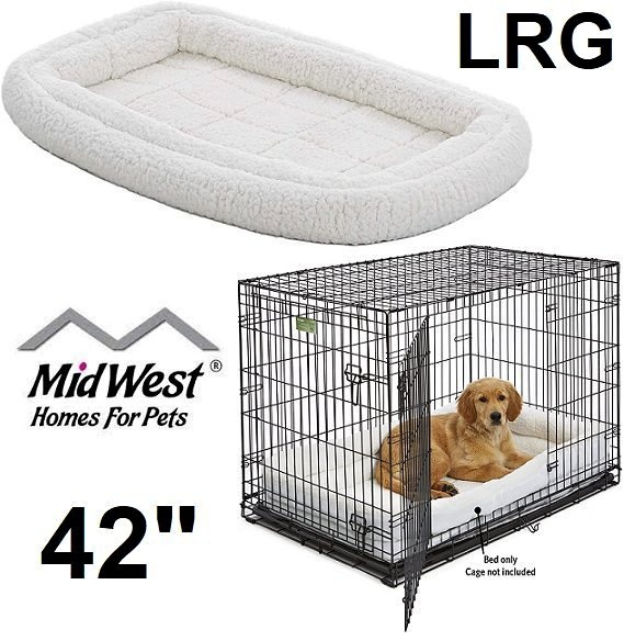 Midwest Pet Bed Double Bolster White Fleece 42"