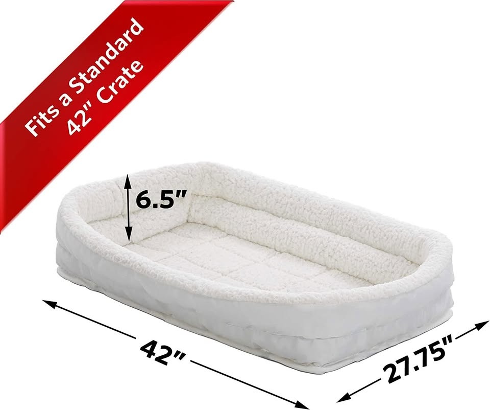 Midwest Pet Bed Double Bolster White Fleece 42" - photo 3