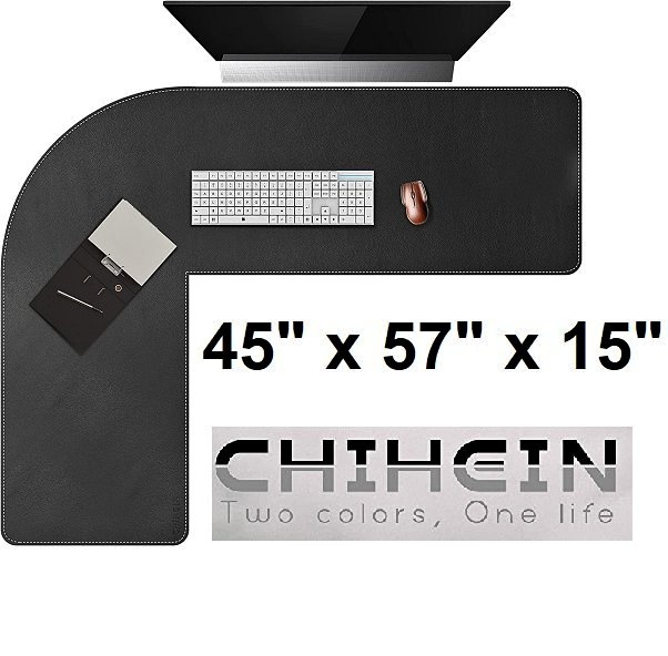 L Shape Desk Protector -CHIHEIN - 45" X 57" X 15" - BLACK