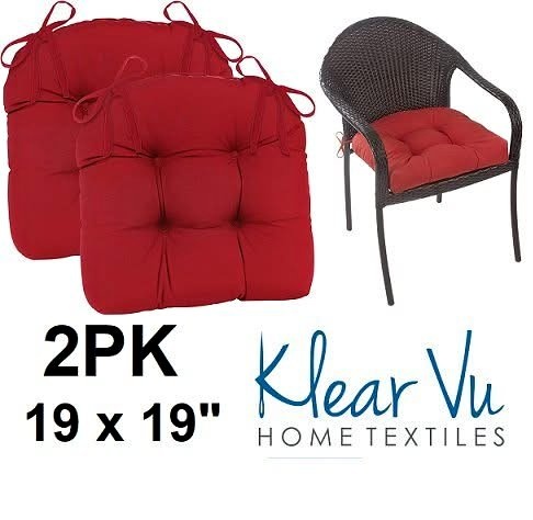 Sets of 2 Outdoor Wicker Seat Cushion - Red
