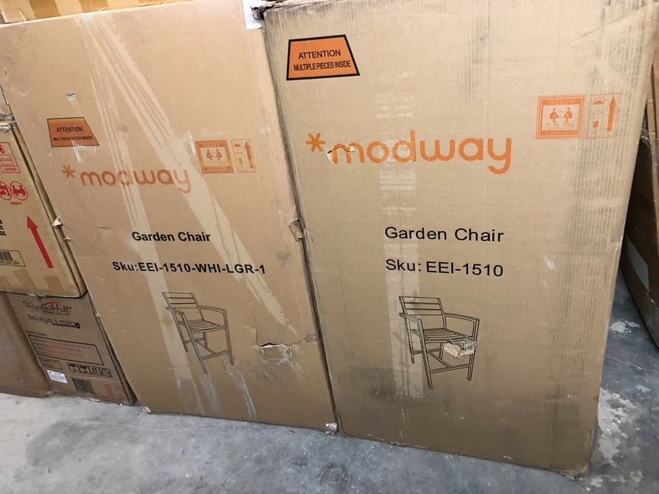 LexMod Patio Dining Set, White/Gray - 2 SETS LEFT! - photo 2