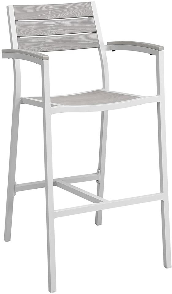 LexMod Patio Dining Set, White/Gray - 2 SETS LEFT! - photo 3