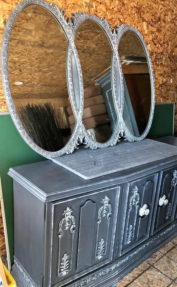 Gorgeous! Antique Sideboard & Mirror