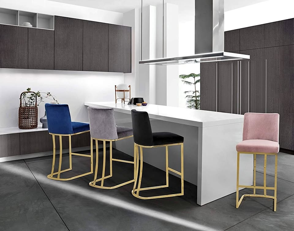 Allenvale Counter Stool - 3 Black, 2 Pink, 1 Grey