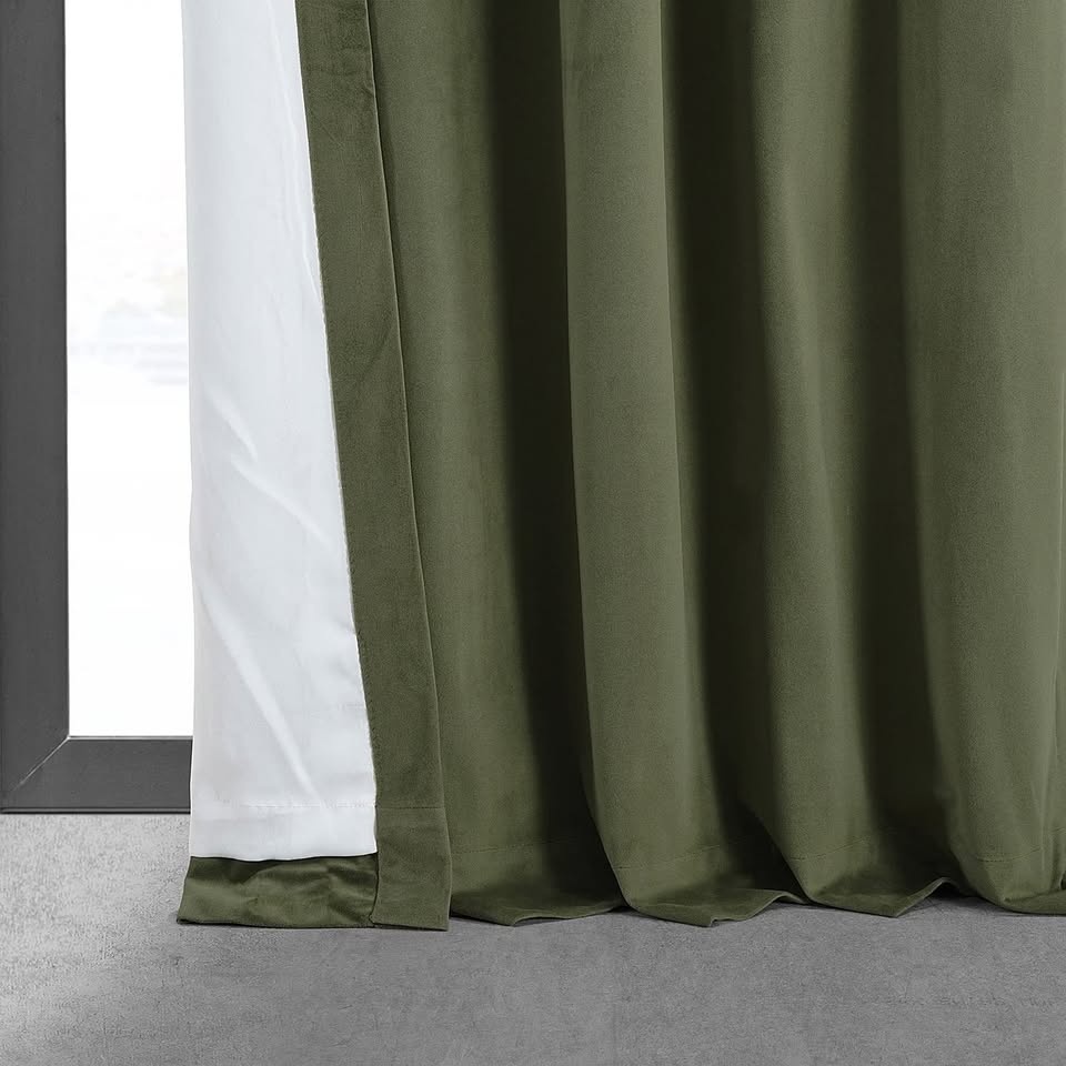 Half Price Drapes Blackout Velvet Curtain, Hunter Green - photo 2