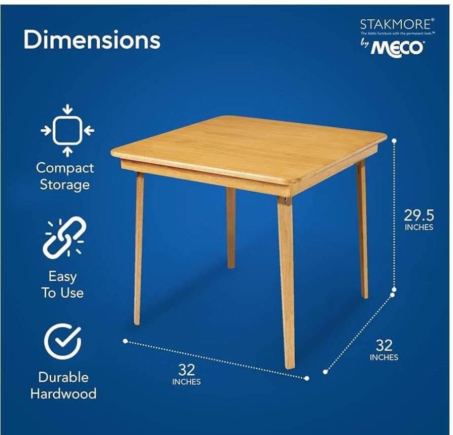 32" Stakmore Straight Edge Folding Table - Oak - photo 2