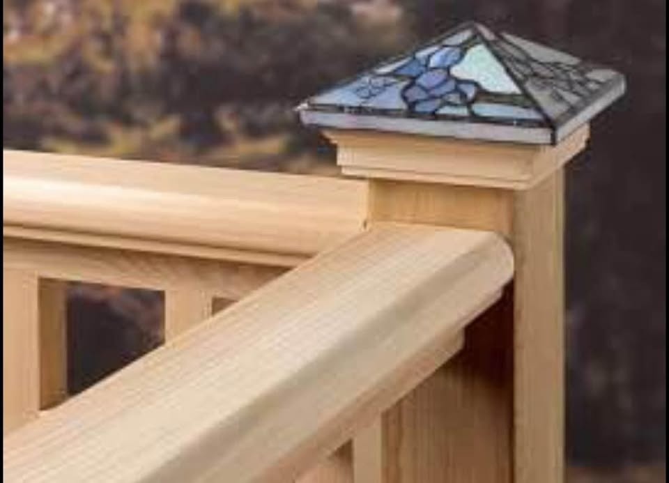 Deckorators Post Cap Grape Or Geometric With Cedar Base - photo 2