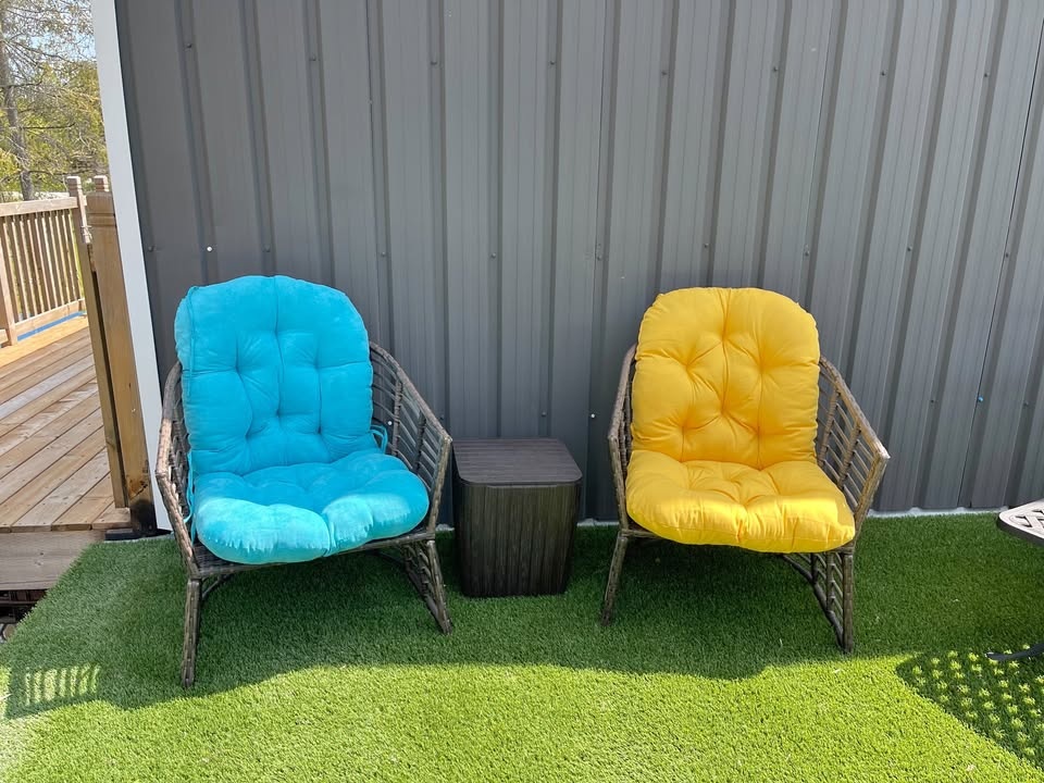 Wicker Tub Chair Set With Table or Fire-Pit Table