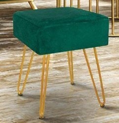 Velvet Vanity Footstool/Dressing Chair & Matching Pillow Covers