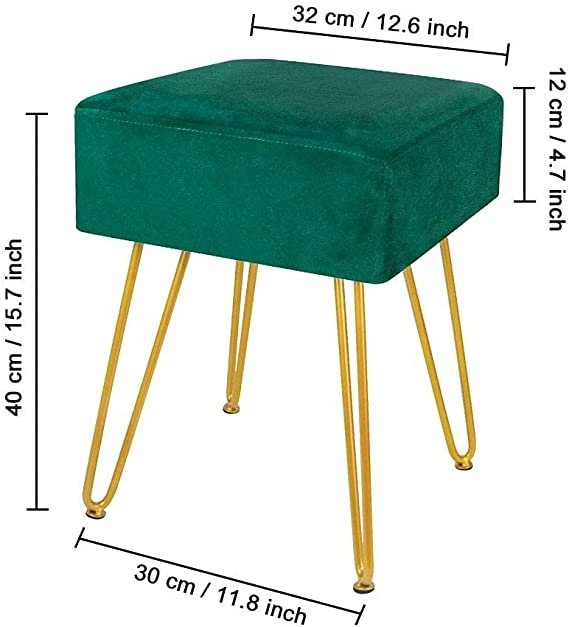 Velvet Vanity Footstool/Dressing Chair & Matching Pillow Covers - photo 4