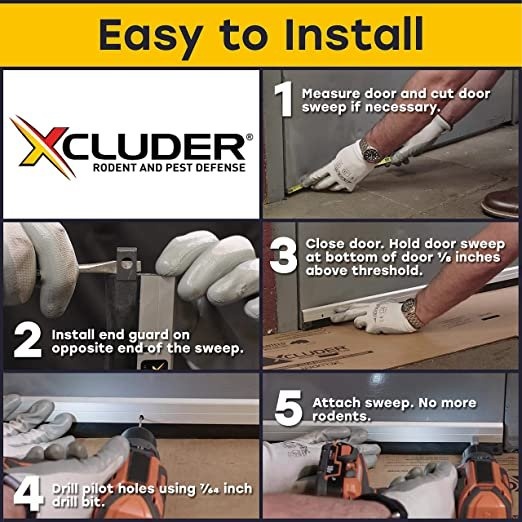 Xcluder 36" Door Sweep – Seals out Rodents & Pests - photo 2