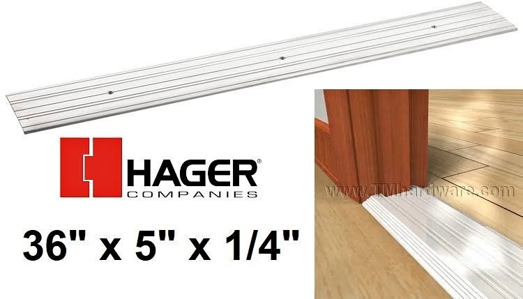 Saddle Threshold 5" x 1/4" x 36" In Mill Finish Aluminum