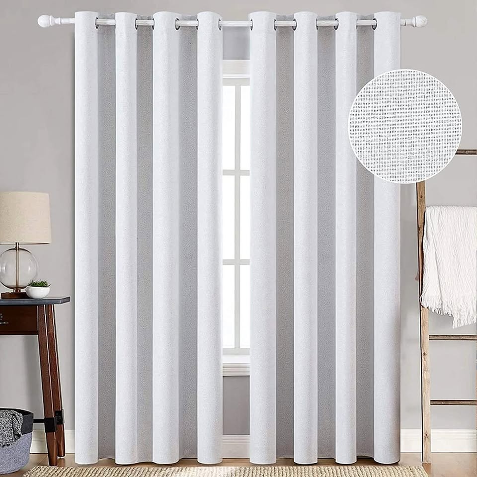 Linen Texture Blackout Curtains 52x90"