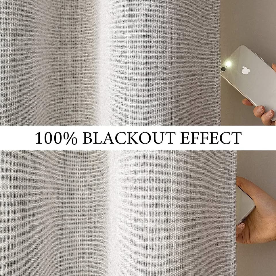 Linen Texture Blackout Curtains 52x90" - photo 2