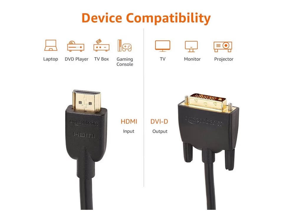 HDMI to DVI-D Monitor Display TV Adapter Cable Male/Male - photo 3