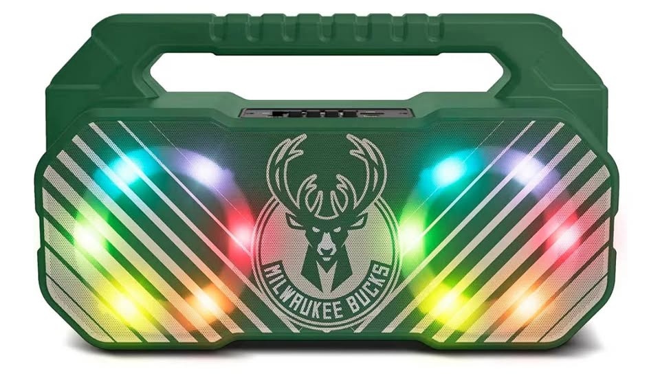 SOAR NBA Wireless Boombox Speaker, Milwaukee Bucks