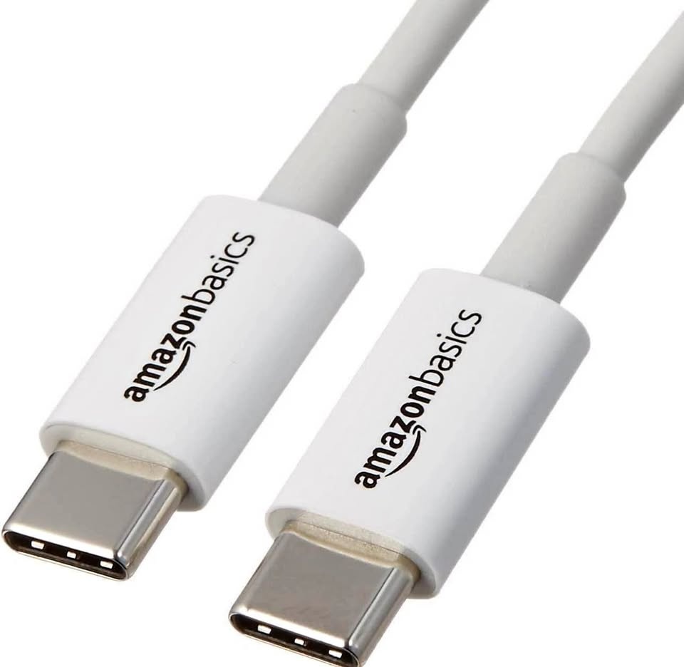 Amazon Basics USB-C 2.0 to Fast Charger Cable, 6-Foot, White