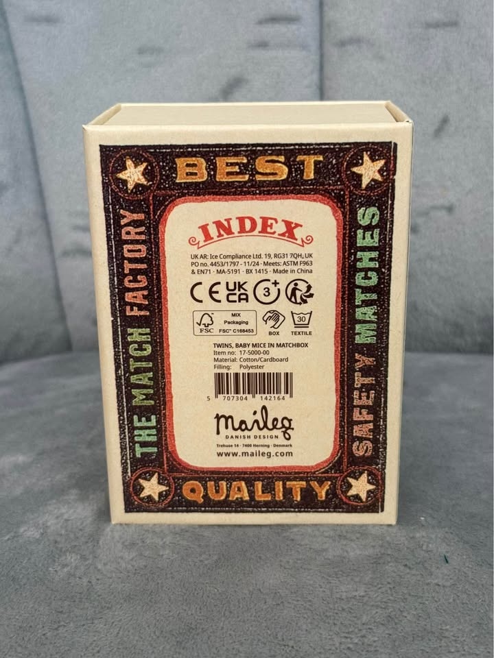 MAILEG TWINS, BABY MICE IN MATCHBOX - photo 3