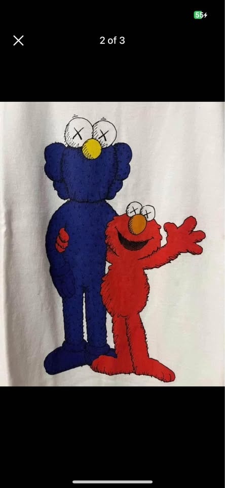 KAWS X Uniqlo Cookie Monster Elmo T Shirt Medium - photo 2