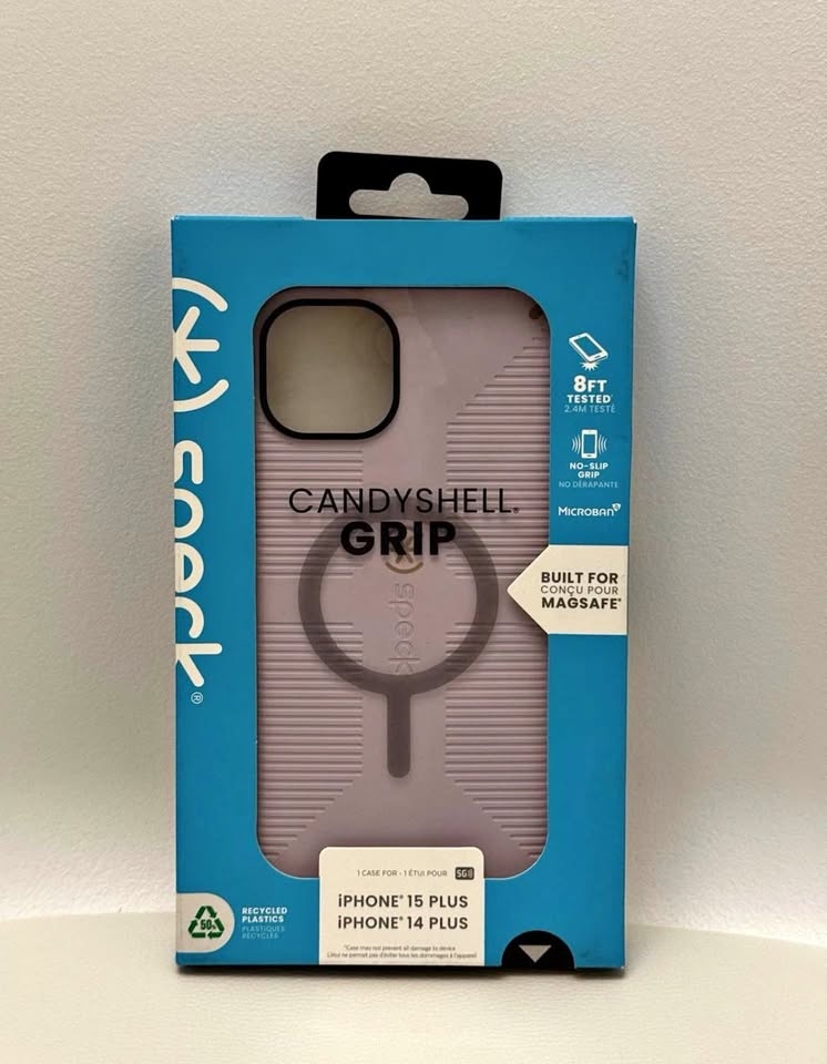 Speck Eco Candyshell Grip iPhone 14/15 Plus Case Soft Lilac NEW