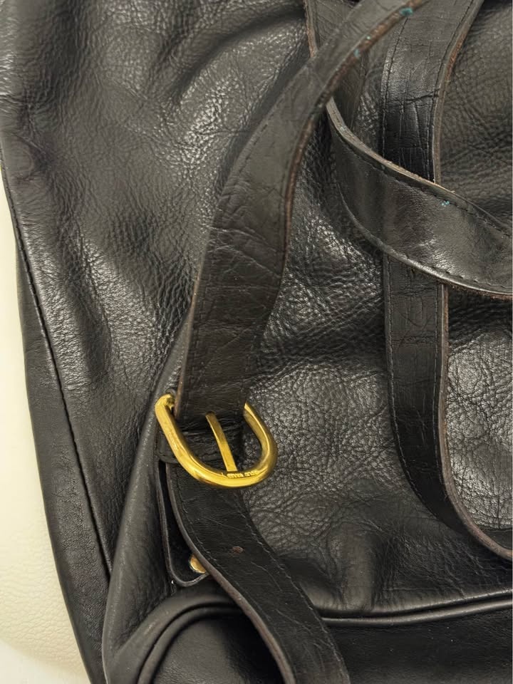 Vintage “Genuine Leather” Black Backpack - photo 4