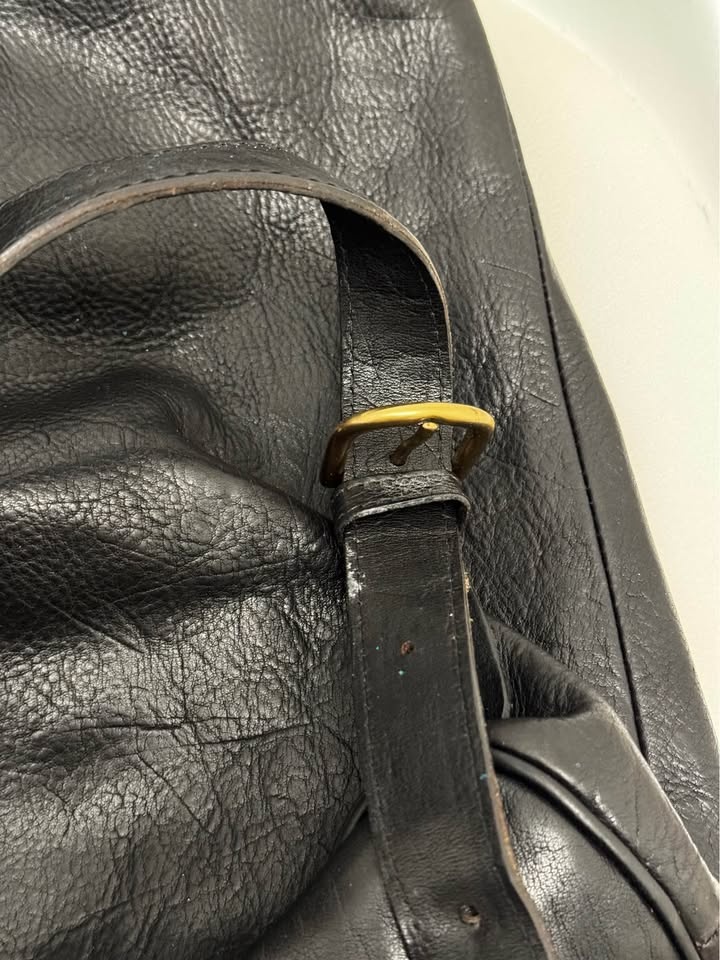 Vintage “Genuine Leather” Black Backpack - photo 5