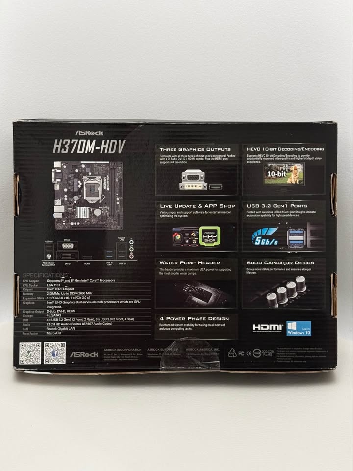 ASRock H370M-HDV LGA1151 Micro Motherboard - photo 2