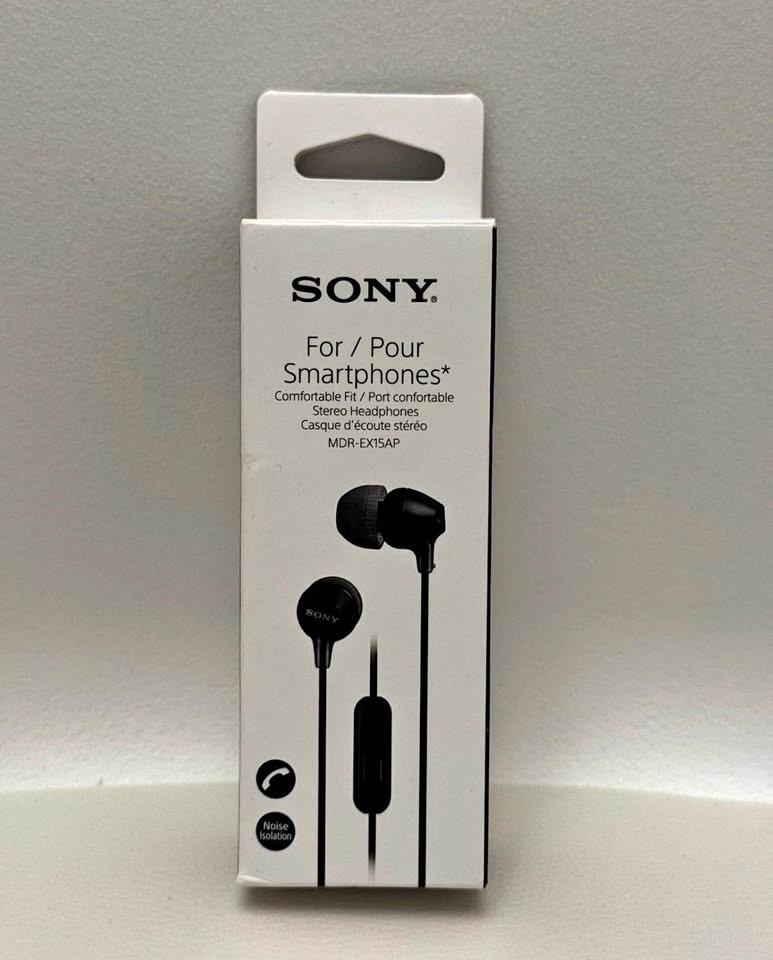 SONY Stereo Headphones Black MDR EX15AP