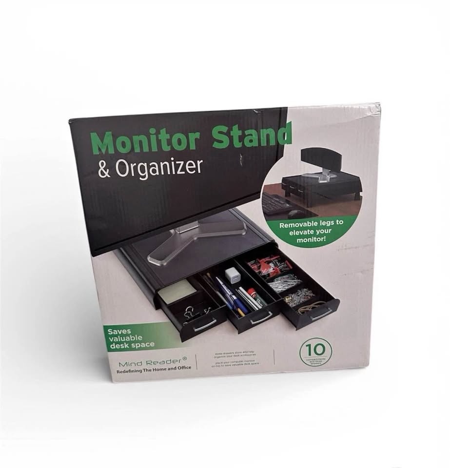 Monitor Stand, Laptop Riser, Desktop Organizer, Storage Drawer,