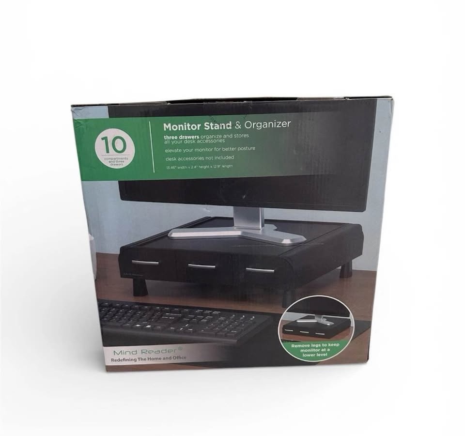 Monitor Stand, Laptop Riser, Desktop Organizer, Storage Drawer, - photo 2