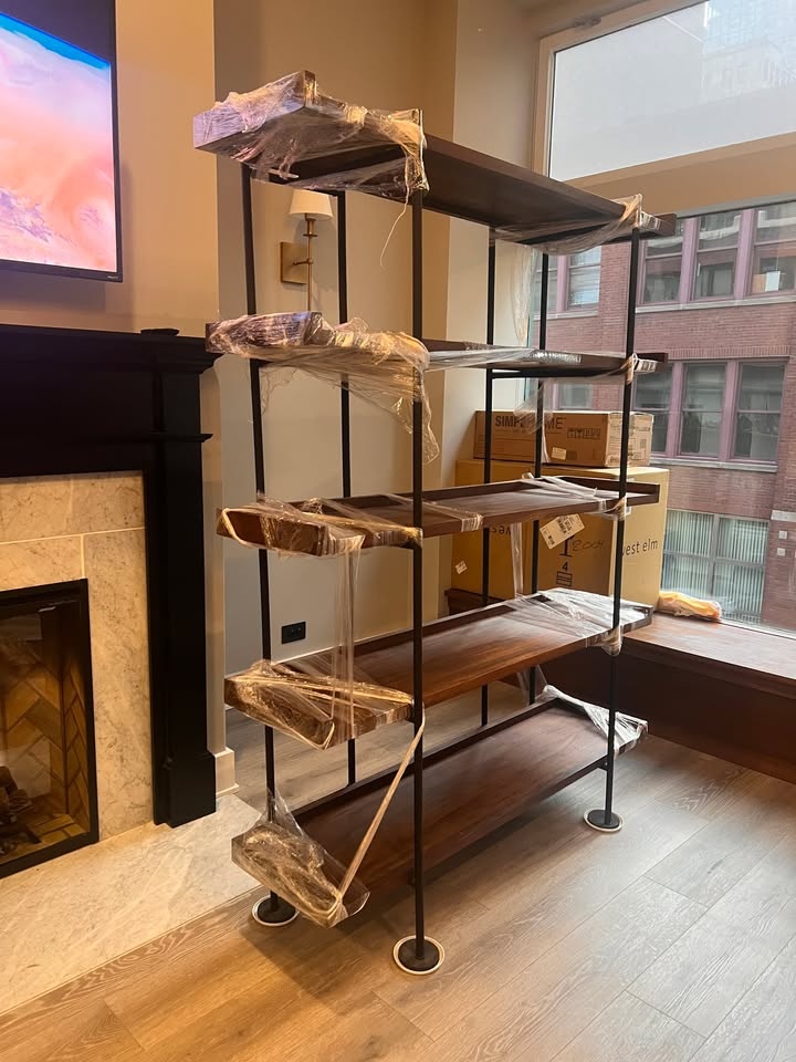 Orig. $1,199 C&B BECKETT 5-SHELF BOOKSHELF WOOD + METAL - photo 5