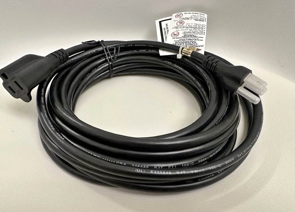 Extension Cord, 25 Ft, 3 Prong Outlet Extender, Indoor, 13 Amps