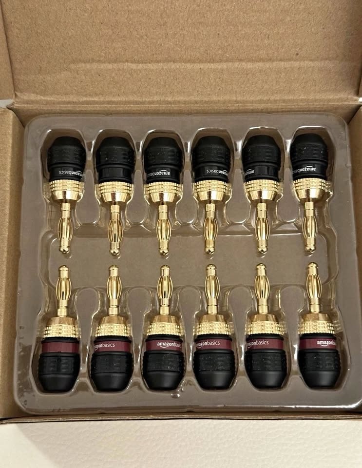 Amazon Basics Banana Plug - 6 Pairs Gold Plated
