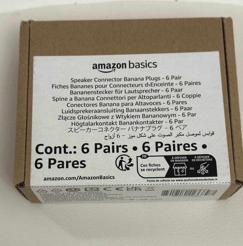 Amazon Basics Banana Plug - 6 Pairs Gold Plated - photo 3