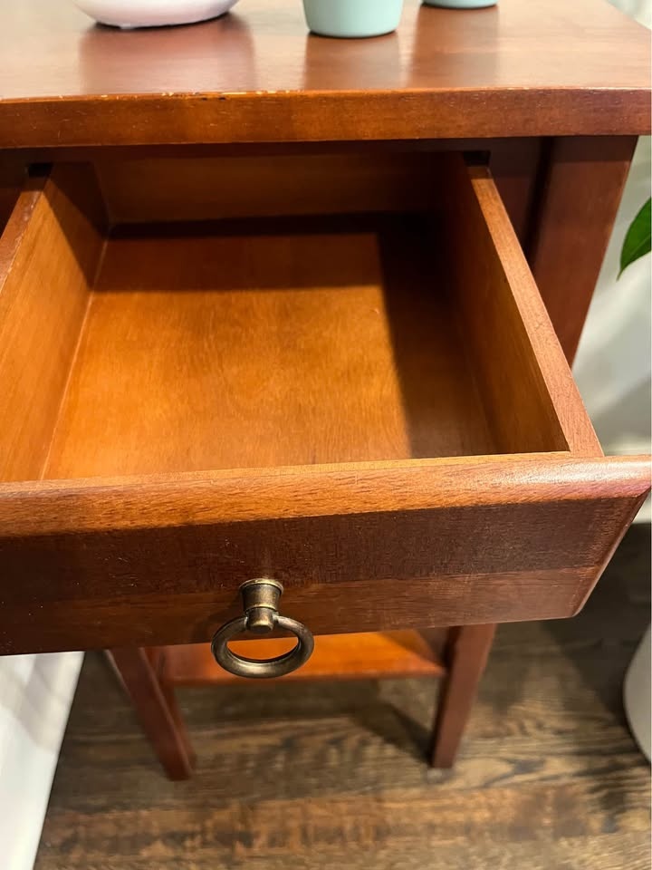 2-Tier solid wood plant table with drawer. - photo 3