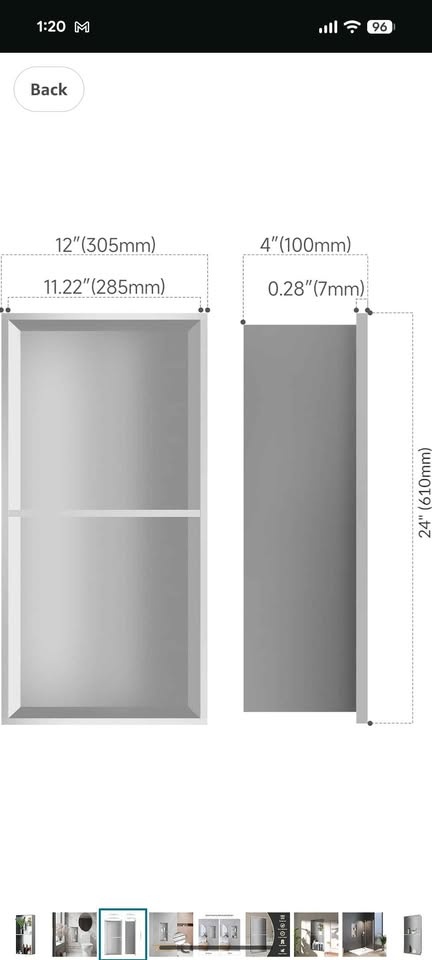 Green&Spring® 2 Tier Shower Niche - Brushed Nickel - 24” x 12” x - photo 2
