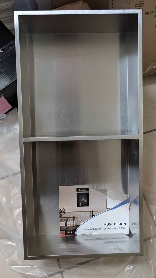 Green&Spring® 2 Tier Shower Niche - Brushed Nickel - 24” x 12” x - photo 3