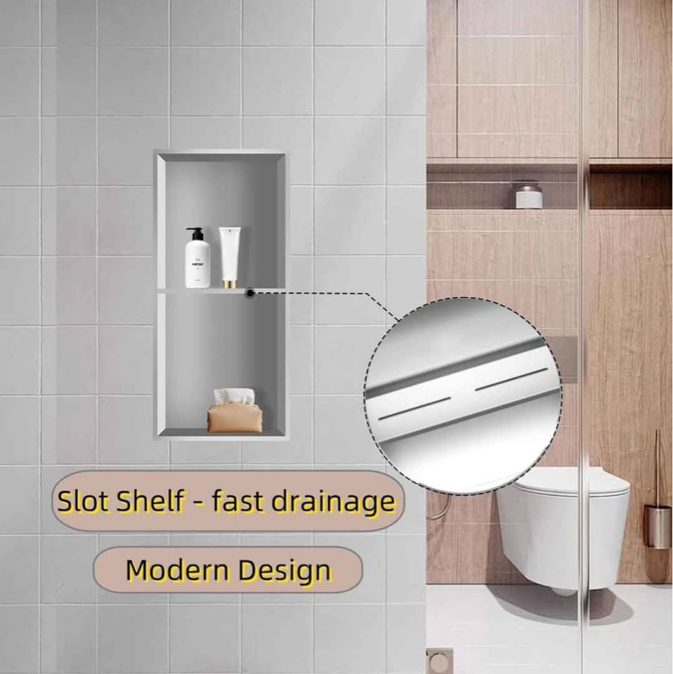 Green&Spring® 2 Tier Shower Niche - Brushed Nickel - 24” x 12” x - photo 5