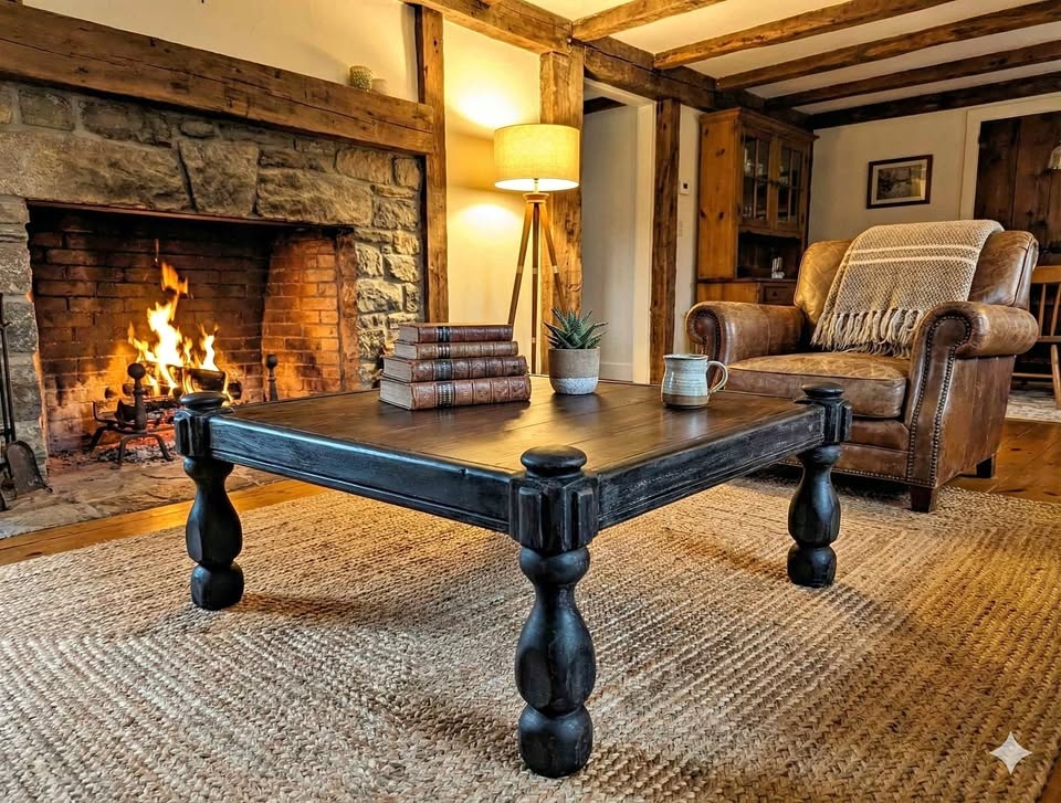 Rustic Farmhouse Coffee Table | Solid Wood | Newly Refinished