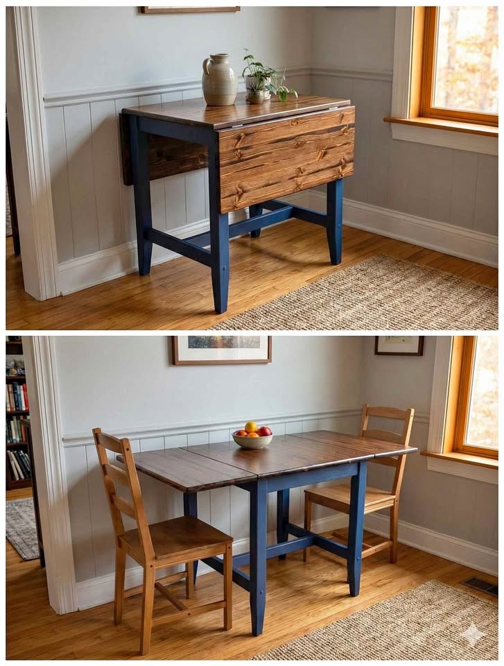Space-Saving Solid Wood Dining Table / Kitchen Table