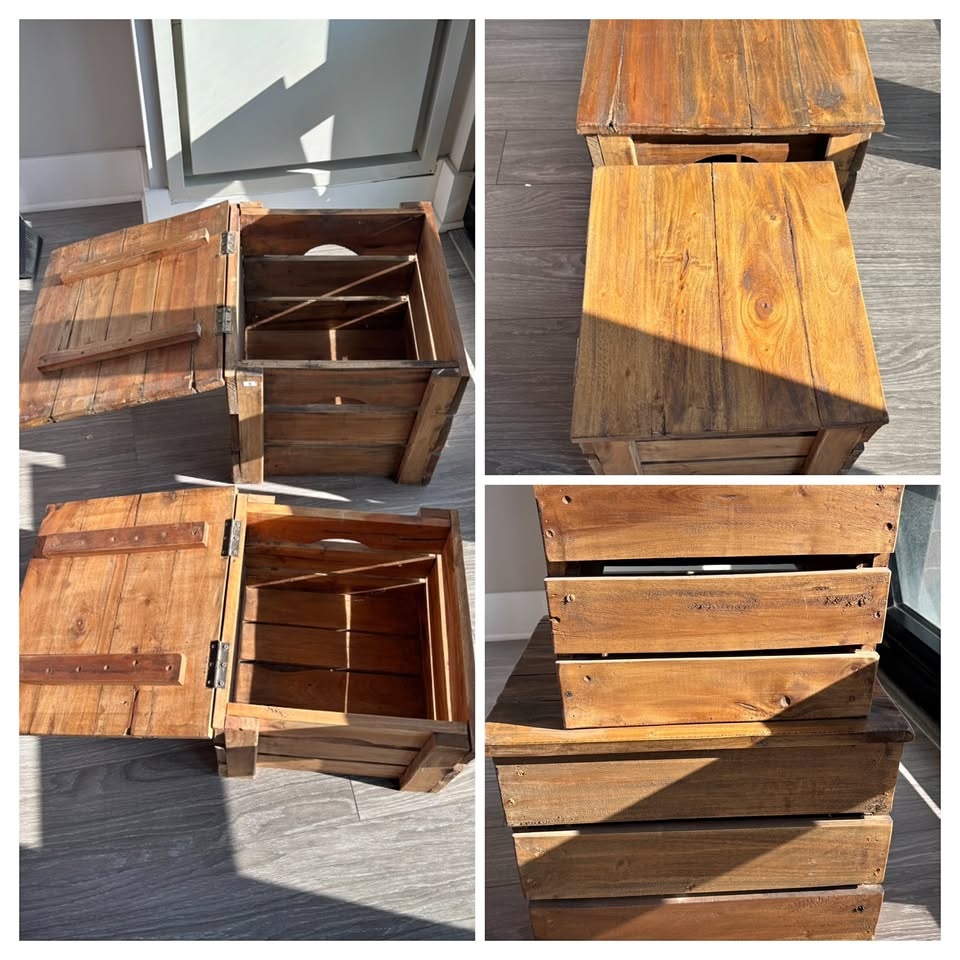 vidaXL Storage Crate Set 2 Pieces Solid Reclaimed Wood $70