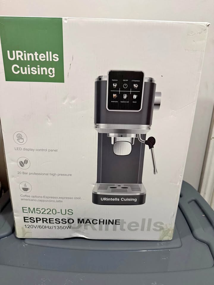 URintells Cuising Espresso Machine - 20 Bar, In Box (Used Once)