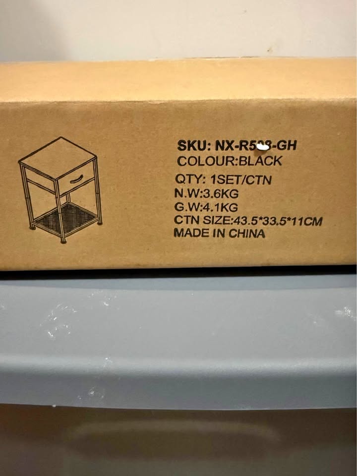Modern Black Metal Nightstand SET - New in Box