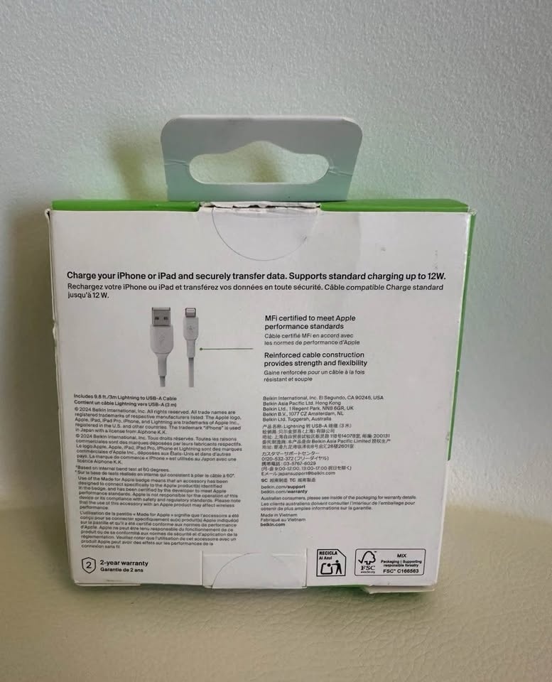 Belkin Lightning Cable - 9.8ft USB to Lightning - photo 3