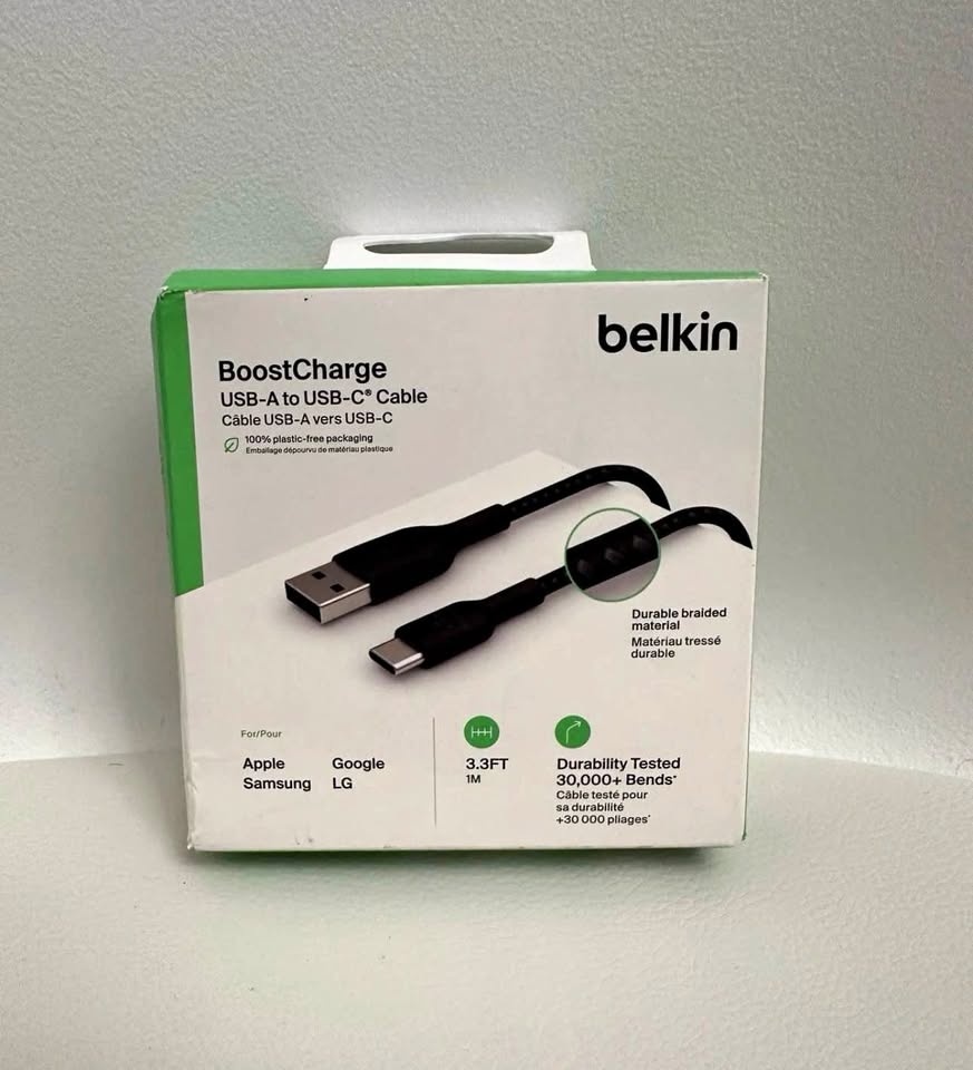 Belkin BoostCharge USB-A to USB-C 1M Cable - NEW